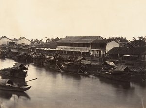 चाइनीज सिटी चोलेन शीट नंबर 3, साइगॉन, कोचिनचिना, 1866 का दृश्य। द्वारा एमिल गसेल