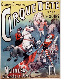 पेरिस में Cirque d'Ete aux Champs-Elysees (Champs Elysees) - लेवी द्वारा पोस्टर, 19वीं सदी के अंत में द्वारा एमिल लेवी