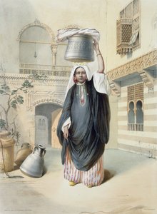 काहिरा के हम्माम से लौटती हुई युवा अरब लड़की, &39;द वैली ऑफ द नाइल&39; का चित्रण, एमिल देसामिसन (1812-80) पब द्वारा उकेरा गया। लेमरसीर द्वारा, 1848 द्वारा एमिल प्रिसे डी'वेनस