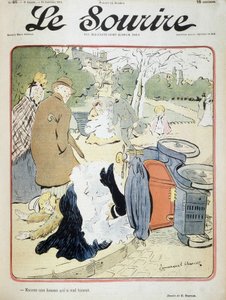 कार दुर्घटना: "एक और महिला जो गलत हो जाती है।" इमैनुएल बार्सेट (1870-1940) द्वारा चित्रण - 19/01/1901 से "" ले स्माइल "" में द्वारा इमैनुएल बारसेट