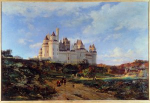 इमैनुएल लैंसियर (1835-1893) 19वीं सदी के ब्यूवाइस द्वारा ओइस पेंटिंग में पियरेफॉन्ड्स के महल का दृश्य। मुसी डिपार्टमेंटल डे ल'ओइस द्वारा इमैनुएल लांसियर