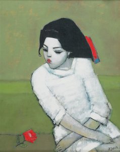 सफेद रंग में लिजी (बोर्ड पर तेल) द्वारा एंड्रे रोडर