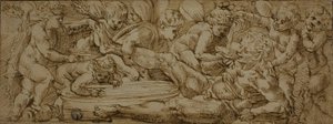 Bacchanale with Putti द्वारा एनिया सल्मेगिया