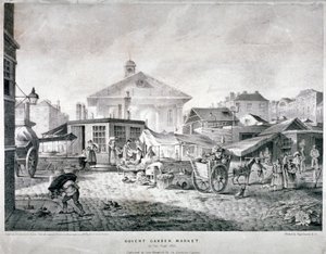 कोवेंट गार्डन मार्केट, वेस्टमिंस्टर, लंदन, 1815 द्वारा एंगेलमैन एंड कंपनी