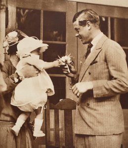 एहैम विलेज सेंटर, 1926 में एक बाल हैंड्स किंग एडवर्ड VIII एक गुलदस्ता द्वारा अंग्रेजी फोटोग्राफर