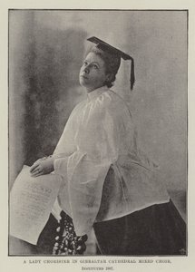 जिब्राल्टर कैथेड्रल मिक्स्ड चॉइर में एक लेडी चोरिस्टर, 1887 को स्थापित किया गया द्वारा अंग्रेजी फोटोग्राफर
