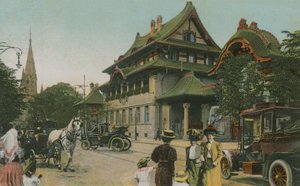 चीनी शैली की इमारत। 1913 में पोस्टकार्ड भेजा गया। द्वारा अंग्रेजी फोटोग्राफर