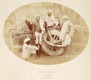 भारत के लोग, फोर्ब्स वॉटसन द्वारा, गोएजुर ज़मींदार, हिंदो, राजपुताना, 1868 में प्रकाशित (एल्बम प्रिंट)