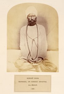 जे। फोर्ब्स वॉटसन द्वारा गोविंद डोस, बैराज, या हिंडू भक्त, अल्लीगुर, द फोर्ब्स ऑफ इंडिया द्वारा प्रकाशित, 1868 (एल्बम प्रिंट) द्वारा अंग्रेजी फोटोग्राफर