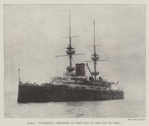 HMS विक्टोरियस ने पोर्ट वे पर चीन जाने के रास्ते में फंसे हुए थे द्वारा अंग्रेजी फोटोग्राफर