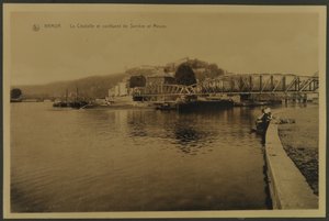 समब्र और मीयूज का गढ़ और संगम, नामुर, c.1914 द्वारा अंग्रेजी फोटोग्राफर