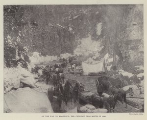 क्लोंडाइक के मार्ग पर, 1898 में चिलकूट दर्रा मार्ग द्वारा अंग्रेजी फोटोग्राफर