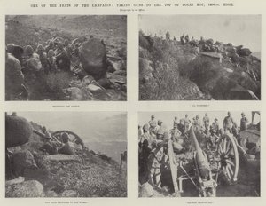 अभियान के करतबों में से एक, 1400 फीट ऊंची कोल्स कोप के शीर्ष पर बंदूकें ले जाना द्वारा अंग्रेजी फोटोग्राफर