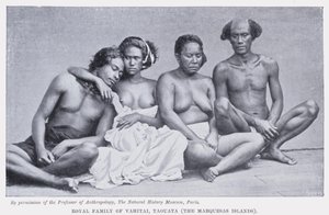 वाहिताई का शाही परिवार, ताउता, मार्केसस द्वीप समूह (बी / डब्ल्यू फोटो) द्वारा अंग्रेजी फोटोग्राफर