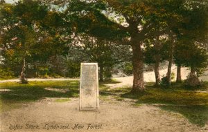 रूफस स्टोन, लिंडहर्स्ट, न्यू फॉरेस्ट। 15 सितंबर 1913 को पोस्टकार्ड भेजा। द्वारा अंग्रेजी फोटोग्राफर