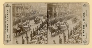 28 जून 1897 को रानी विक्टोरियास डायमंड जुबली का त्रिविम प्रिंट द्वारा अंग्रेजी फोटोग्राफर