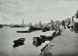 स्ट्रैंड-ऑन-द-ग्रीन, हौंसलो: सामान्य दृश्य, 1895 द्वारा अंग्रेजी फोटोग्राफर