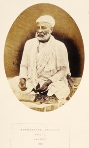 जे। फोर्ब्स वॉटसन द्वारा भारत की जनता से, सरोसेते ब्राह्मण, हिंडू, लाहौर, 1868 प्रकाशित (एल्बम प्रिंट) द्वारा अंग्रेजी फोटोग्राफर