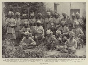 भारत में फ्रंटियर ट्रबल, कर्नल वारबटन और अफरीदी लेविस का एक समूह द्वारा अंग्रेजी फोटोग्राफर