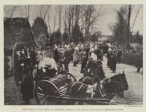 बैटनबर्ग के राजकुमार हेनरी का अंतिम संस्कार, 5 फरवरी 1896, व्हिपिंगम चर्च में शरीर का आगमन द्वारा अंग्रेजी फोटोग्राफर