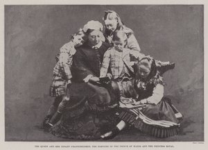 रानी और उसके शिशु पोते, राजकुमारियों के परिवार और वेल्स रॉयल द्वारा अंग्रेजी फोटोग्राफर