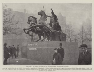 रानी Boadicea की प्रतिमा को टेम्स तटबंध पर रखा गया द्वारा अंग्रेजी फोटोग्राफर