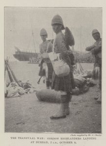 ट्रांसवाल वॉर, गॉर्डन हाईलैंडर्स डरबन में सुबह 7 बजे, 9 अक्टूबर द्वारा अंग्रेजी फोटोग्राफर