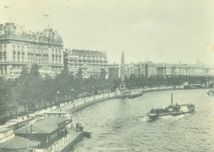 विक्टोरिया तटबंध, वेस्टमिंस्टर एलबी: हंगरफोर्ड ब्रिज, 1895 से उत्तर की ओर देख रहे हैं द्वारा अंग्रेजी फोटोग्राफर