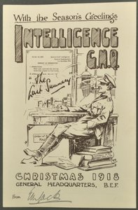 सीज़ ग्रीटिंग्स के साथ, इंटेलिजेंस जीएचक्यू, क्रिसमस 1918 ईएम जैक, 1918 से द्वारा अंग्रेजी फोटोग्राफर