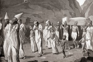 एक फोनीशियन अंतिम संस्कार जुलूस, हचिंसन हिस्ट्री ऑफ द नेशंस से, पब.1915 द्वारा अंग्रेजी स्कूल