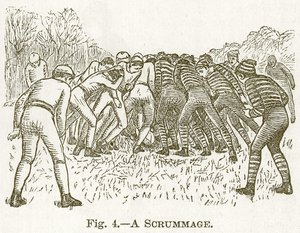 ए स्क्रैममेज, कैसल्स बुक ऑफ स्पोर्ट्स एंड पास्टीम्स के लिए चित्रण, c.1890 द्वारा अंग्रेजी स्कूल