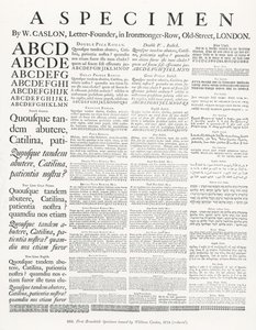 W.Caslon . द्वारा एक नमूना द्वारा अंग्रेजी स्कूल