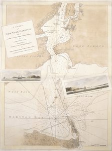 न्यूयॉर्क बंदरगाह का एक चार्ट, 1774-1779 द्वारा अंग्रेजी स्कूल