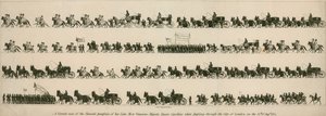 14 अगस्त, 1421 को लंदन शहर से गुजरते हुए, उनकी स्वर्गीय मोस्ट ग्रेसी मेजर क्वीन कैरोलीन के अंतिम संस्कार के जुलूस का एक सही दृश्य द्वारा अंग्रेजी स्कूल