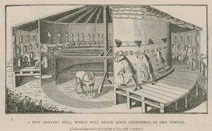 एक नई शेविंग मिल, जो एक मिनट में साठ ग्राहकों को दाढ़ी देगी द्वारा अंग्रेजी स्कूल