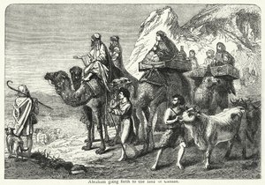 इब्राहीम कनान की भूमि पर जा रहा है (उत्कीर्णन) द्वारा अंग्रेजी स्कूल