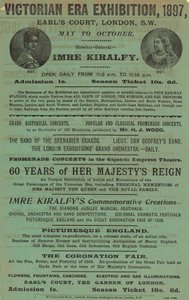 विक्टोरियन एरा प्रदर्शनी के लिए विज्ञापन, 1897, इयरल्स कोर्ट में द्वारा अंग्रेजी स्कूल