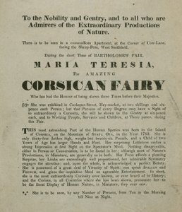 मैडम मारिया टेरीशिया, कोर्सीकन फेयरी की उपस्थिति के लिए विज्ञापन करें द्वारा अंग्रेजी स्कूल