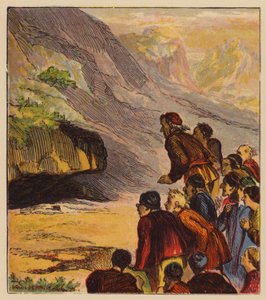 ईसप की दंतकथाएँ: प्रसव पीड़ा में पहाड़ (रंगीन लिथो) द्वारा अंग्रेजी स्कूल
