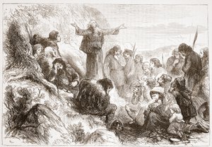 रोन के तट पर एल्बिगेन्सियन उपासक, जेम्स एइटकेन वायली (1808-1890), पब द्वारा प्रोटेस्टेंटवाद के इतिहास से दृष्टांत। 1878 द्वारा अंग्रेजी स्कूल