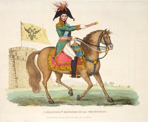 अलेक्जेंडर I, सभी रसिया के सम्राट, पब। रिचर्ड इवांस, रोमनी द्वारा उकेरा गया, विलियम मुदिल ने 1816 में वाटरलू की लड़ाई का एक ऐतिहासिक वृत्तांत द्वारा अंग्रेजी स्कूल