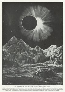 सूर्य का एक ग्रहण जैसा कि चंद्रमा से देखा गया है (लिथो) द्वारा अंग्रेजी स्कूल