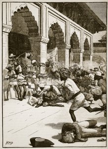 बनारस के राजाओं की गिरफ्तारी, इंग्लैंड के कैसल्स इलस्ट्रेटेड हिस्ट्री से चित्र द्वारा अंग्रेजी स्कूल