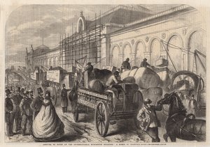 अंतर्राष्ट्रीय प्रदर्शनी भवन में माल का आगमन; क्रॉमवेल रोड में एक दृश्य द्वारा अंग्रेजी स्कूल