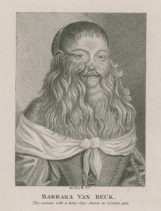 बारबरा वान बेक, बालों वाली महिला, जिसे लंदन में दिखाया गया, 1668 द्वारा अंग्रेजी स्कूल