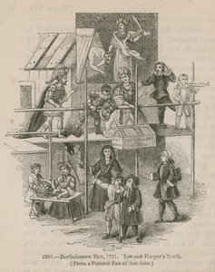 बर्थोलोम्यू फेयर, 1721; ली और हार्पर्स बूथ द्वारा अंग्रेजी स्कूल