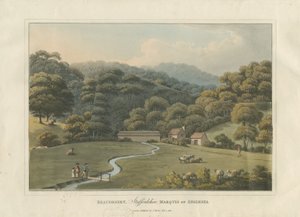 बीडसर्ट पार्क: रंगीन एक्वाटिंट उत्कीर्णन, 1816 द्वारा अंग्रेजी स्कूल