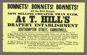 Bonnets! Bonnets! Bonnets! टी हिल्स, साउथेम्प्टन स्ट्रीट, कैमबरवेल, लंदन में द्वारा अंग्रेजी स्कूल