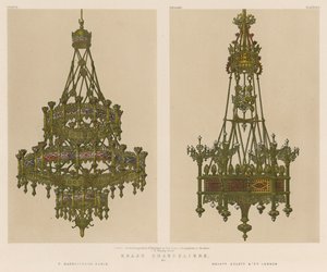 F Barbedienne, Paris, Messrs Hulett and Co, London द्वारा पीतल के झाड़ द्वारा अंग्रेजी स्कूल