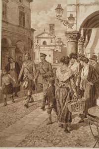 ब्रिटिश हाईलैंडर्स ने 1914-19 में एक फ्रांसीसी शहर में स्वागत किया द्वारा अंग्रेजी स्कूल